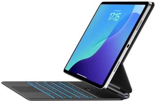 Jibrealg Keyboard Case for iPad 11th (A16, 2025) and iPad 10th Generation, Ultra Thin Magic Keyboard with Multi-Touch Trackpad, 7 Colors Backlight, Floating Cantilever Stand