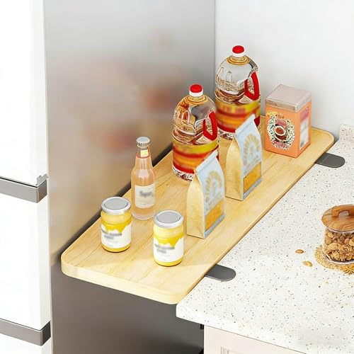 Fensterbank Verbreiterung Innen Abnehmbare Schreibtischverlängerung Holzoptik, Bohrfreie Fensterbankverlängerung für Küchenorganisation, Aufsteckbares Schreibtischregal(W60x25cm(23 5/8x9 7/8))