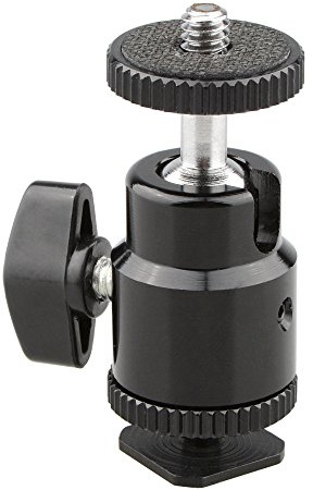 CAMVATE 1/4 Hot Shoe Mount Mini Ball Head Flash Bracket Holder Tornillo fr cámara Trípode