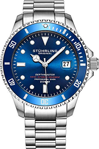 Automatic Stainless Steel Tauchuhr, 200 Meter wasserdicht, gebürstetes und abgeschrägtes Armband mit Taucher-Sicherheitsverschluss und verschraubter Krone
