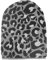 Zwillingsherz Slouch-Beanie-Mütze im Leo Design mit Kaschmir - Hochwertige Strickmütze für Damen Mädchen - Hat - Pailletten Stern - One Size - Sommer Herbst und Winter - grau