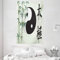 ABAKUHAUS Yin-Yang Wandteppich und Tagesdecke, Taiji Oneness aus Weiches Mikrofaser Stoff Waschbar ohne Verblassen Digitaldruck, 140 x 230 cm, Grün Schwarz