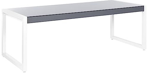 Tisch Aluminium Glasplatte Balkon Garten Terrasse grau/weiss 210x90 cm Bacoli