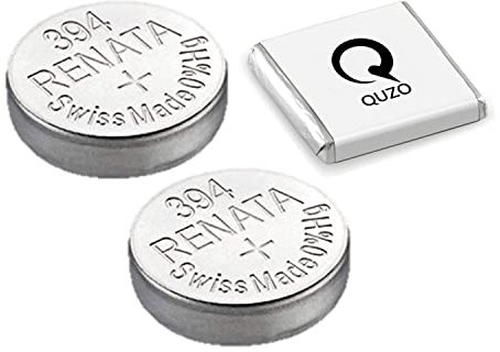 Renata 394 - Batterie per orologio da polso, 1,55 V, SR936SW + Quzo Belgian Chocolate - Batterie ufficiali Renata per orologio, confezione da 2