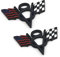 PTDecals 2 stücke Metall US Amerika Flagge V8 Racing F1 Emblem Abzeichen Aufkleber für Auto Auto Van Kotflügel Stoßstange Fenster Kofferraum Boot (Schwarz)