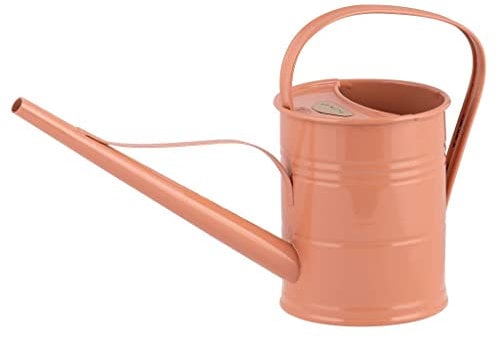 PLINT 1.5L Watering Can, Modern Style Watering Pot for Indoor and Outdoor House Plants, Coloured Galvanised Powder Coated Steel, Metal Design with Narrow Spout and High Handle, Terracotta Rose
