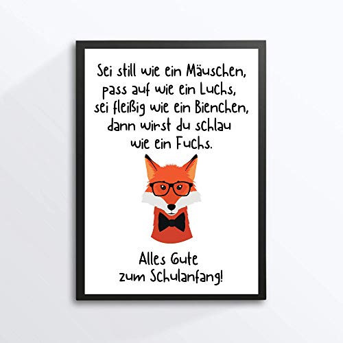 Din A4 Kunstdruck ungerahmt Einschulung Schulanfang - 1. Schultag - Geschenk Schulbeginn Druck Poster Bild