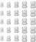 25 Stück Kabelverschraubung Set, Einstellbar Kabelverschraubungen Grau Kabeldurchführung Wasserdicht PG7 PG9 PG11 PG13.5 PG16 Nylon Kabelverschraubungen