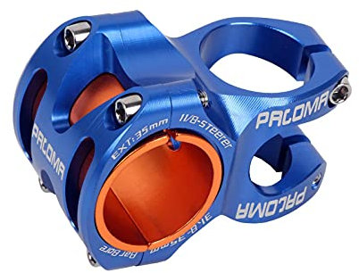 GRTE MTB Fahrrad Kurzer Vorbau Für 31.8MM Lenker 0°×35/50MM EIN Stück CNC Skelettiert Design Aluminiumlegierung Vorbau Für Radfahren Mountain Road Faltrad Fahrrad,Blau,35mm