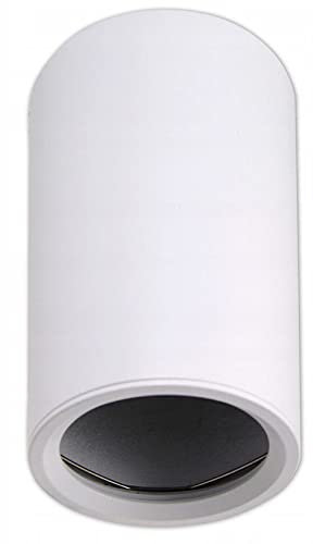 LED Aufbauspot, LED Deckenaufbauleuchte, Aluminium Deckenleuchte Weiss Rund Ø56mm x 100mm (WEISS TUBE)