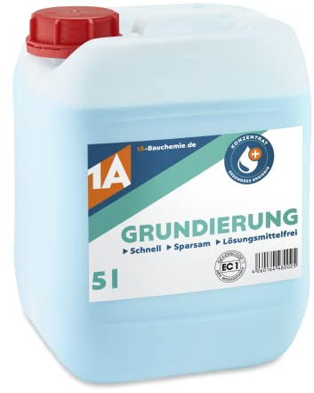 1A Bauchemie Grundierung 5 l universelles Konzentrat, Mehrzweck Haft- & Schutzgrundierung, für innen und außen, saugende & nicht saugende Untergründe, Grundierung für Fliesen, blau