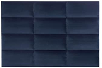 Pascal MORABITO - Panneaux muraux tête de lit - 180 cm - Velours - Bleu - BONTE de Pascal Morabito
