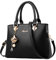 DORRISO Mode Sac à Main Femmes Sac Bandoulière Sac Cuir PU Poignée Sac Bandoulière Cloches Suspendues Ornements Travailler Voyage Décontracté Quotidien Sac à Main Noir