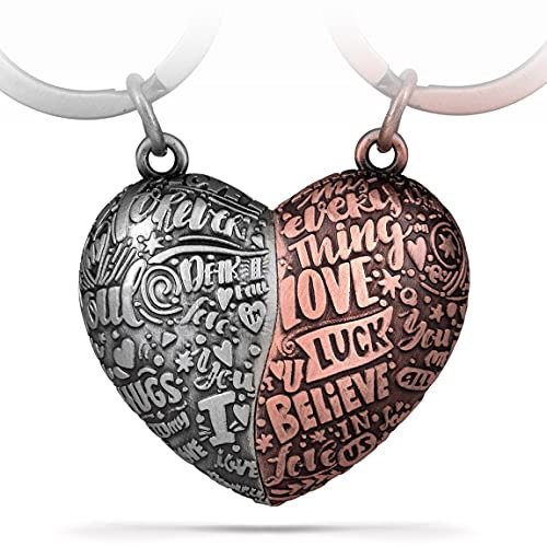 FABACH Herz-Puzzle Schlüsselanhänger - Liebe Puzzleteil Partner Anhänger Herz - Ich liebe dich Partner Schlüsselanhänger Paare - Jahrestag Geschenk Paare Liebe Geschenke Partner Hochzeitstag