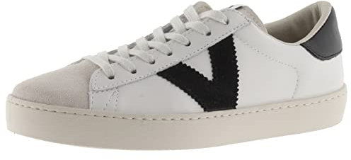 victoria Basket Unisex Berlín Piel & Piezas En Contraste & Puntera Serraje 1126142 para Adulto Negro 39