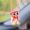 Süße Schaukel Ente Dekor, Auto Anhänger Swinging Duck mit Hut und Saft Car Accessories, Auto Rückspiegel Innen Dekoration Fliegende Ente Hänge Ornament Spiegel Charms Zubehör Lustige Geschenke, Rosa