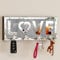 SHYFOY Porte Clef Mural Miroir, Porte-clés Mural Bling avec 4 Crochets en Cristal, Accroche Clef, Support de Porte-clés Décoratif pour Entrée, Couloir, Cuisine, Bureau, Argent