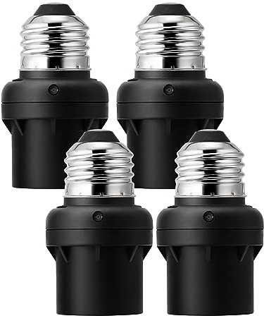 DEWENWILS 4 Pack Light Sensor Socket, E26/E27 Dusk to Dawn Sensor Socket