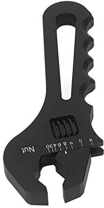 ViaGasaFamido AN3‑AN16 Fitting Wrench Adjustable Lightweight Spanner Repair Tool Aluminum Alloy for an Hose Tubing Wrench Hose Fitting Adapter Hose Black