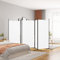 WIFESE Paravent 5 Panneaux Blanc 433x180 cm Tissu Séparation de Pièce Polyvalente Cloison de Séparation de Chambre Espace Privé Séparation de Salon Cuisine Mur de Fond Bloquer Le Soleil