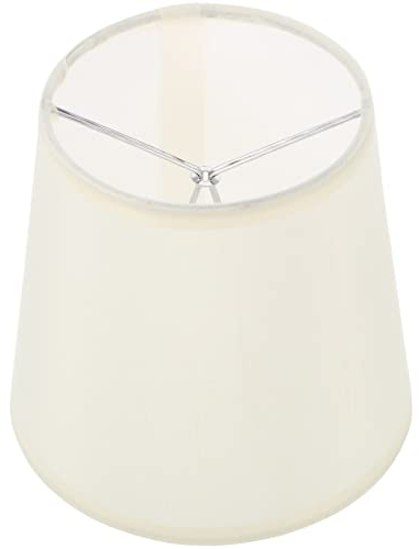 CLISPEEDE27 Lampenschirm aus Baumwolle: Lampenschirm mit Harfe Knauf Stoff Tischlampenschirm Lampenschirme für Tischleuchten Mittleres Metall Weiß