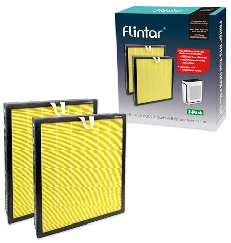 Flintar Vital 200S Filtro de repuesto para alergias a mascotas, compatible con purificador de aire LEVOIT, H13 True HEPA + carbón activado, parte # Vital 200S-RF-PA, paquete de 2