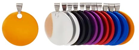 NanTun Targhetta Identificativa Rotonda in Alluminio per Cani e Gatti - DIY Incisione, Personalizzabile, Diametro 3cm Mix colori 12 pezzi