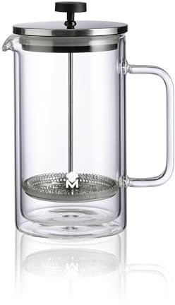 MasterPRO Foodies Mixology - 800 ml Kaffee schlauchd B selbst - Hergestellt in Borosilikatglas mit Doppelwand - mit Edelstahl -Filternetz - Elegante Presseliebhaber Kaffeeliebhaber