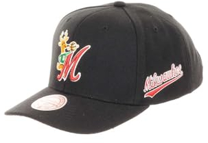 Mitchell & Ness Milwaukee Bucks NBA Icon Grail Pro Snapback Hardwood Claasic Cap Pro Crown Fit Black - One-Size