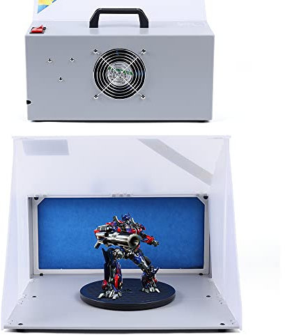 Cabina de aerógrafo profesional Mini de succión Cabina de pintura Caja de pulverización, Absorbedor de ventilador para modelismo