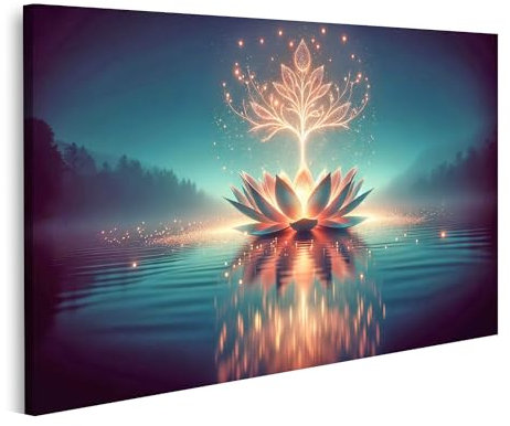 islandburner Wandbild Lotus Blume Bilder auf Leinwand Bilder Bild Poster