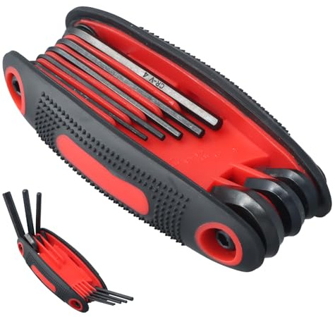 Anseom Faltbares imbusschlüssel Satz Innensechskantschlüssel 8 tlg 1.5-8mm Klapp-Innensechskantschlüssel Set Metrisch Fahrrad Sechskantschlüssel Set Sechskantschlüssel-Set Tragbares Reparaturwerkzeug
