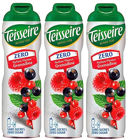 Teisseire Getränke-Sirup Grenadine 0% - 600ml - Sirup der genauso schmeckt wie die Frucht (3er Pack)