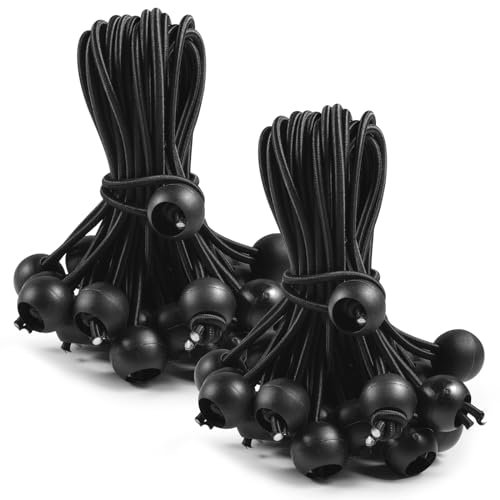 Sandow - Tensor elástico de 50/100 piezas, 15 cm para lonas, tiendas de campamento, toldos - Negro (50)