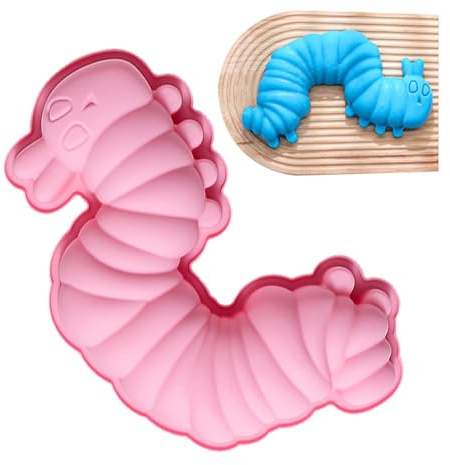 Besreey Silikon Backform Raupe - Backform Raupe Nimmersatt Silikon - Muffinbackformen Silikon | Ostern Silikonform | Raupenform | Chiffon Brotform, Raupe, Modellier Kuchenform