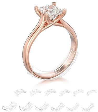 Unsichtbarer Ringgrößenversteller für lose Ringe, Damen und Herren, 12 Stück, 12 Größen für verschiedene Bandbreiten, Schmuckringgrößen-Adapter, Reduzierstück, Abstandshalter,ring verkleinerung