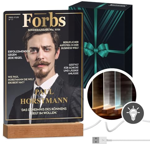 Maverton beleuchteter LED-Rahmen mit Foto, personalisiertes Acryl Glasbild | Personalisiertes Acryl Glasbild mit Foto, Fotorahmen mit LED-Beleuchtung, LED Acrylglas Fotogeschenk für Frau Mann Paar