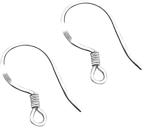 10 Pairs 925 Sterling Silver French Wire Earring Hooks Fish Hook Earrings Sterling Silver Earwires for DIY Jewelry Customize Making for DIY Jewelry Customize Making，Beading and Jewellery-Making