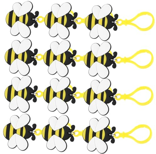 Vaguelly 12 Stück Bienen Schlüsselanhänger Rucksack Schlüsselanhänger Bienen Schlüsselanhänger Damen Schlüsselanhänger Taschen Dekor Schlüsselanhänger Dekoration Schlüssel Dekor