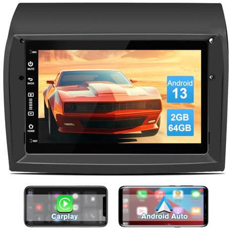AWESAFE Android 13.0 [2GB+64GB] Radio Coche para Fiat Ducato Peugeot Boxer Citroën Jumper con Carplay/AndroidAuto, 7 Pulgadas Pantalla Táctil/WiFi/GPS/DSP/RDS/USB/FM/MirrorLink/Mandos de Volantes