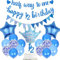 Bcxiuso Half Way to One Dekorationen – 20 Stück blaue halbe Geburtstag Baby Jungen Happy 1/2 Birthday Banner Kuchen Topper Konfetti Ballons für 6 Monate Partyzubehör