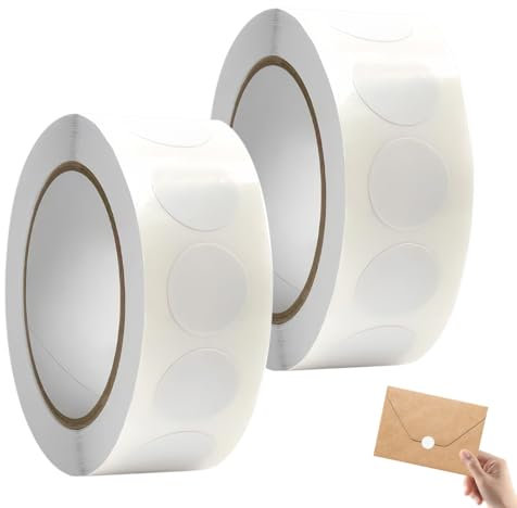 2000 Stück Selbstklebende Runde Aufkleber Weiß 1,9 cm Durchmesser für Büro und Zuhause Markierung