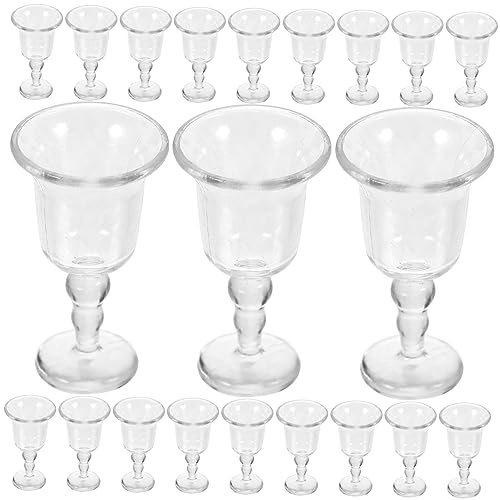 KOMBIUDA Miniature Wine Glasses for Doll Houses Pcs Abs Mini Goblets Realistic Miniature Goblet Sets for Home Decor