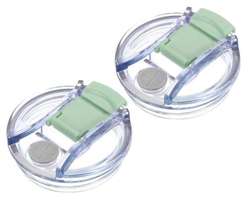 sourcing map 2Pcs Lids Replacement for Tumbler Cup 30oz, Spill Proof Lid Stopper Straw Cup Lid, Leak Proof Splash Resistant Cover Lid for Cold Drinks, Green