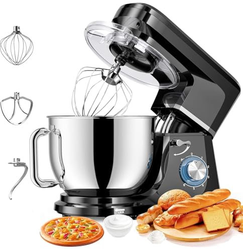 Impastatrice Da Cucina, Piccola Impastatrice Elettrica, Impastatrice Per Dolci A 8 Velocità Con Ciotola In Acciaio Inossidabile Da 5 Qt Per Impasti, Dolci, Torte, Biscotti,Black