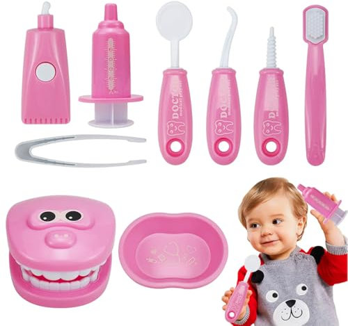 JAWUZ 9-teiliges Set play doh zahnarzt Zahnarzt Spielzeug Set Jungen & Mädchen, zahnarzt spielzeug kinder,Rollenspiele Kinder ab 3,Kinderspielzeug ab 3 Jahre,Zahnarzt Set Spielzeug ab 3 Jahre