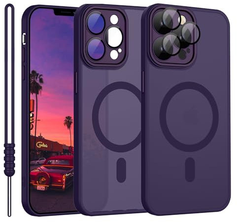 YUANDMI Cover per iPhone 15 Pro Viola Scuro