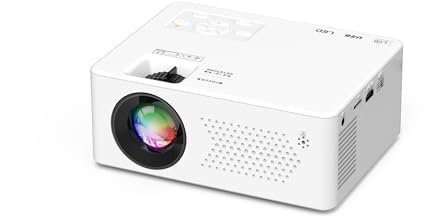 Miniproyector con Sistema operativo Android, AKATUO Proyector Bluetooth Inteligente Full HD 1080P Proyector de películas portátil para Exteriores para Android Compatible con TV Stick/HDMI/Smartphone