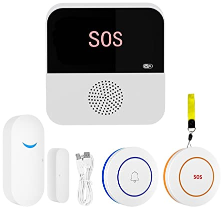 Système de sécurité Domestique Alarmes de sécurité Tuya for Kit Domestique système d'alarme Domestique capteur de Porte Sonnette sans Fil/Alarme Domestique contrôle d'application GSM(Set Black B)