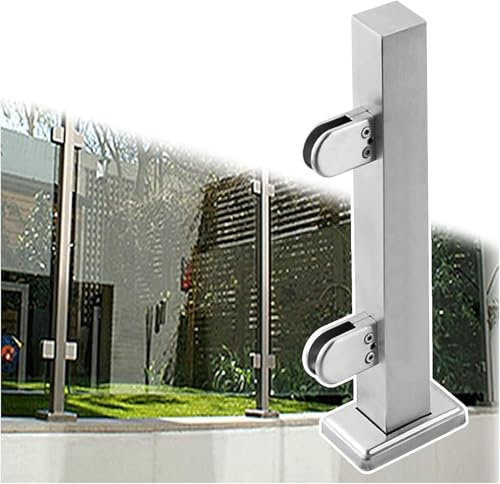 CATANK Poteaux de clôture en Verre, poteaux de Balustrade en Verre, Poteau de Garde-Corps en Verre, kit de Garde-Corps en Verre pour terrasse extérieure, Balcon - Acier Inoxydable, Poteau de pannea